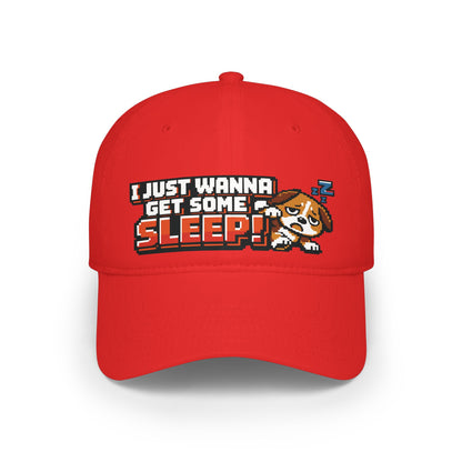 I Just Wanna Get Some Sleep Pixel Dog Low Profile Cap Hat