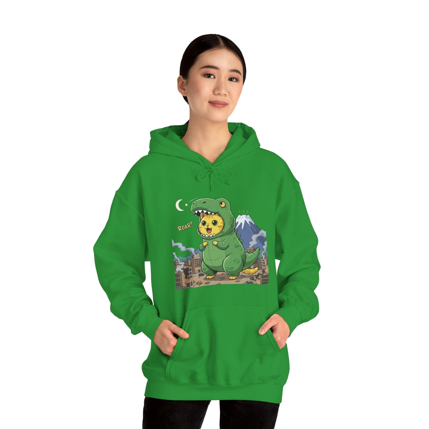Cat cosplay Godzilla Funny Design Unisex Hoodie style 1