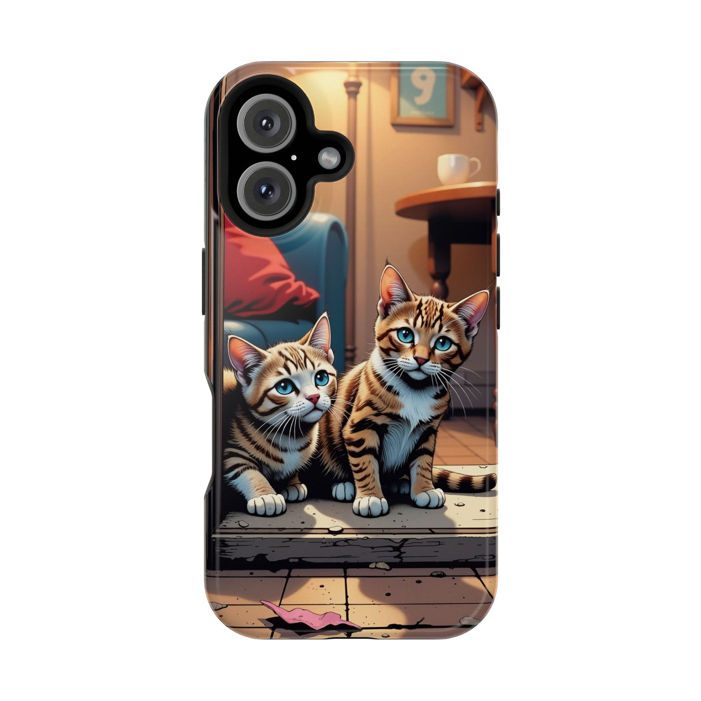Cute Cats Magnetic Phone Case comic style 1, Cat Lover Gift, Impact-Resistant iPhone Case, Funny Pet Accessory, Unique Animal Design