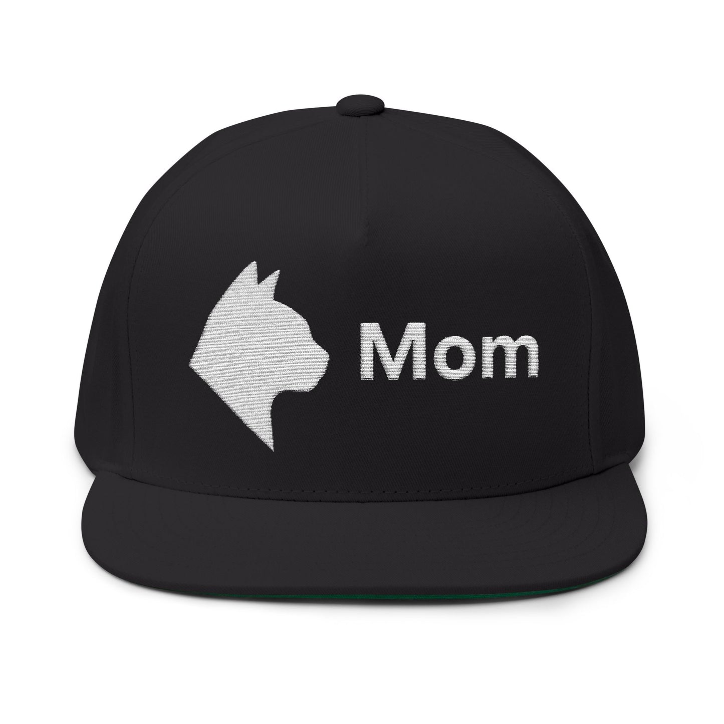Stylish Embroidered Cat Mom Flat Bill Cap style 5