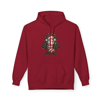 Kitten hiding in Christmas stocking Unisex Fleece Hoodie style 3