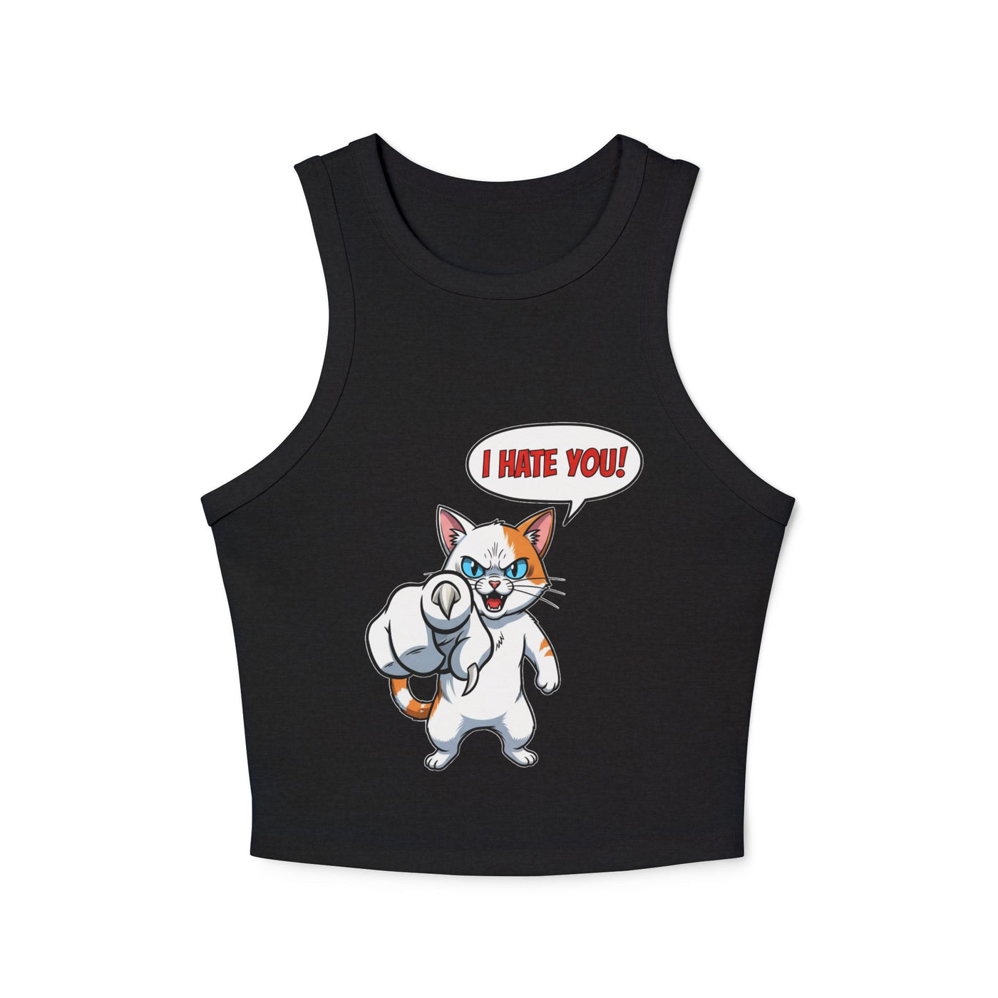 Angry Cat 'I Hate You' Graphic style 2 Women Tank Top