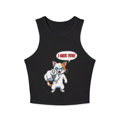 Angry Cat 'I Hate You' Graphic style 2 Women Tank Top