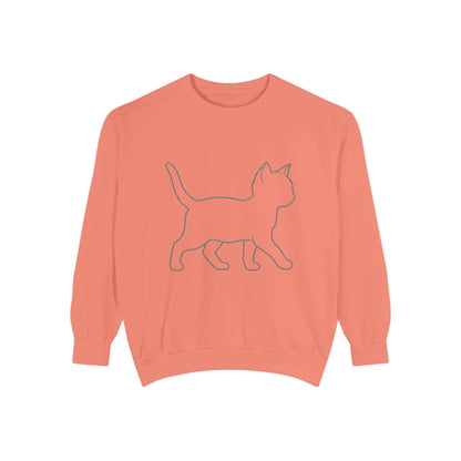 Walking Cat Shadow Cozy Graphic Unisex Crewneck Sweatshirt style 2
