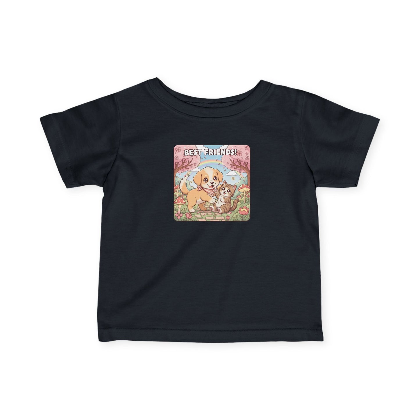 Puppy & Kitten Best Friends Infant Baby T-Shirt style 4