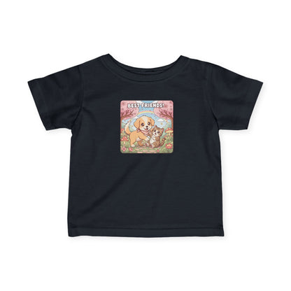 Puppy & Kitten Best Friends Infant Baby T-Shirt style 4