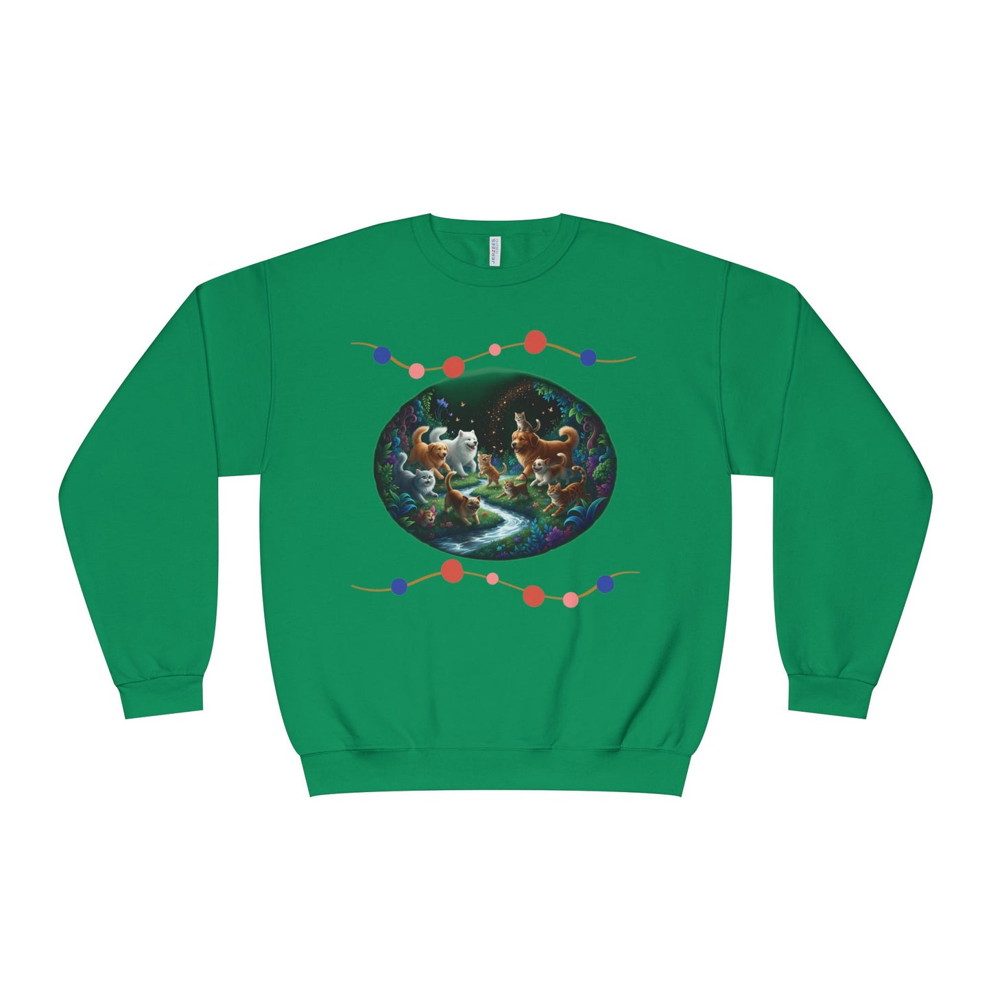 Cats & Dogs Happy Garden Unisex NuBlend Crewneck Sweatshirt style 1