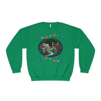 Cats & Dogs Happy Garden Unisex NuBlend Crewneck Sweatshirt style 1