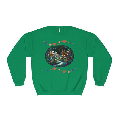 Cats & Dogs Happy Garden 1 Unisex NuBlend® Crewneck Sweatshirt