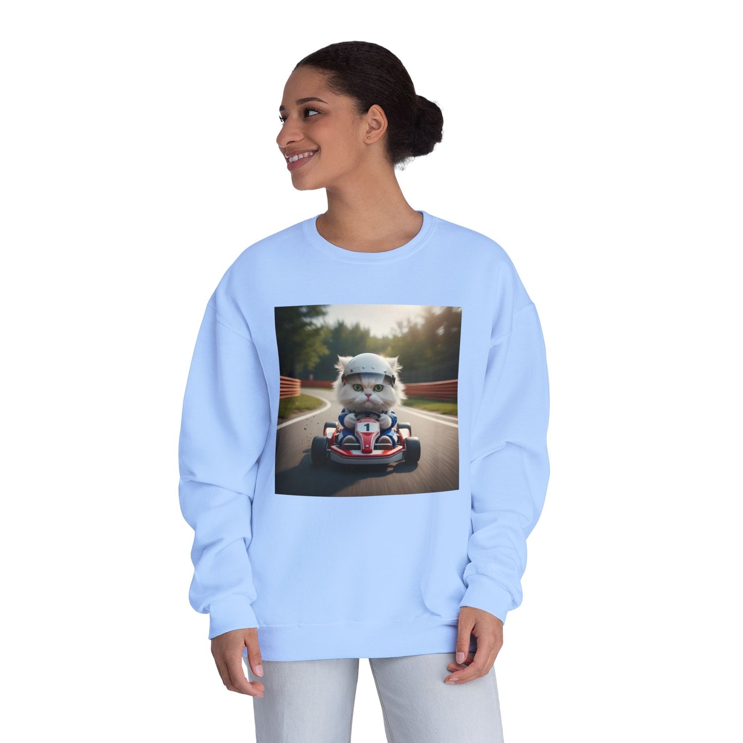 Go Kart Cat Unisex NuBlend Crewneck Sweatshirt style 1