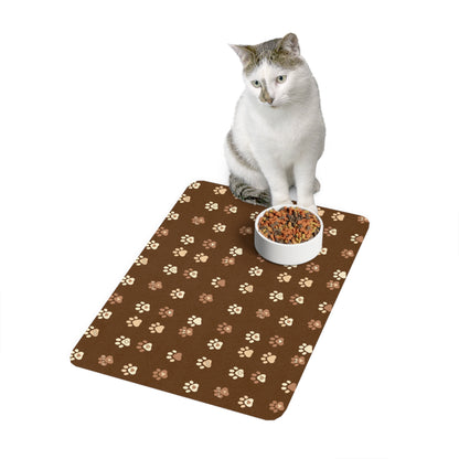 Cat Dog Paw pattern 12x18 inches Pet Food Mat style 1