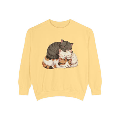 3 Cute Sleeping Cats style 3 Cozy Graphic Unisex Crewneck Sweatshirt