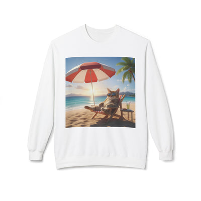 Beach Vibes Cat Crewneck Sweatshirt
