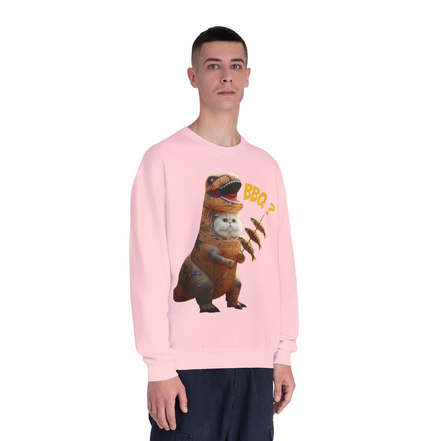 Tyrannosaurus Cat BBQ Unisex NuBlend Crewneck Sweatshirt
