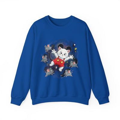 Watercolor painting style 2 Men & Women Cute Cat Pile Crewneck Sweatshirt