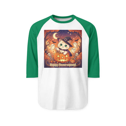 Halloween Cute Kitten Anime Unisex Raglan Shirt style 6