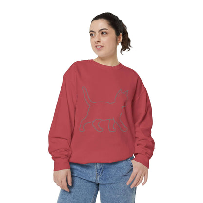 Walking Cat Shadow Cozy Graphic Unisex Crewneck Sweatshirt style 2