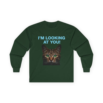 I'M LOOKING AT YOU Cat Playful Design Unisex Long Sleeve