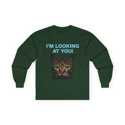 Cat Lover's Long Sleeve Tee - "I'M LOOKING AT YOU!"