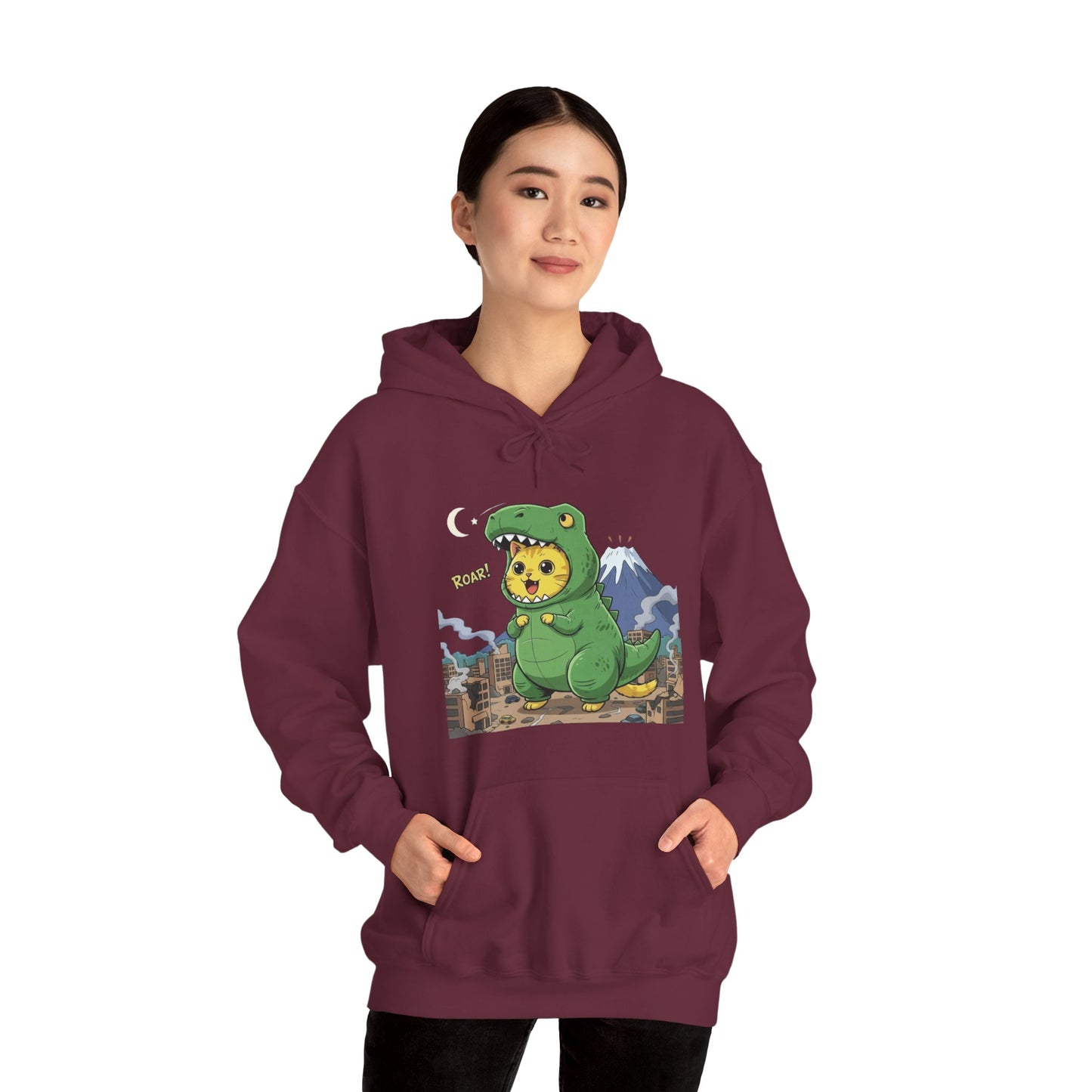 Cat cosplay Godzilla Funny Design Unisex Hoodie style 1
