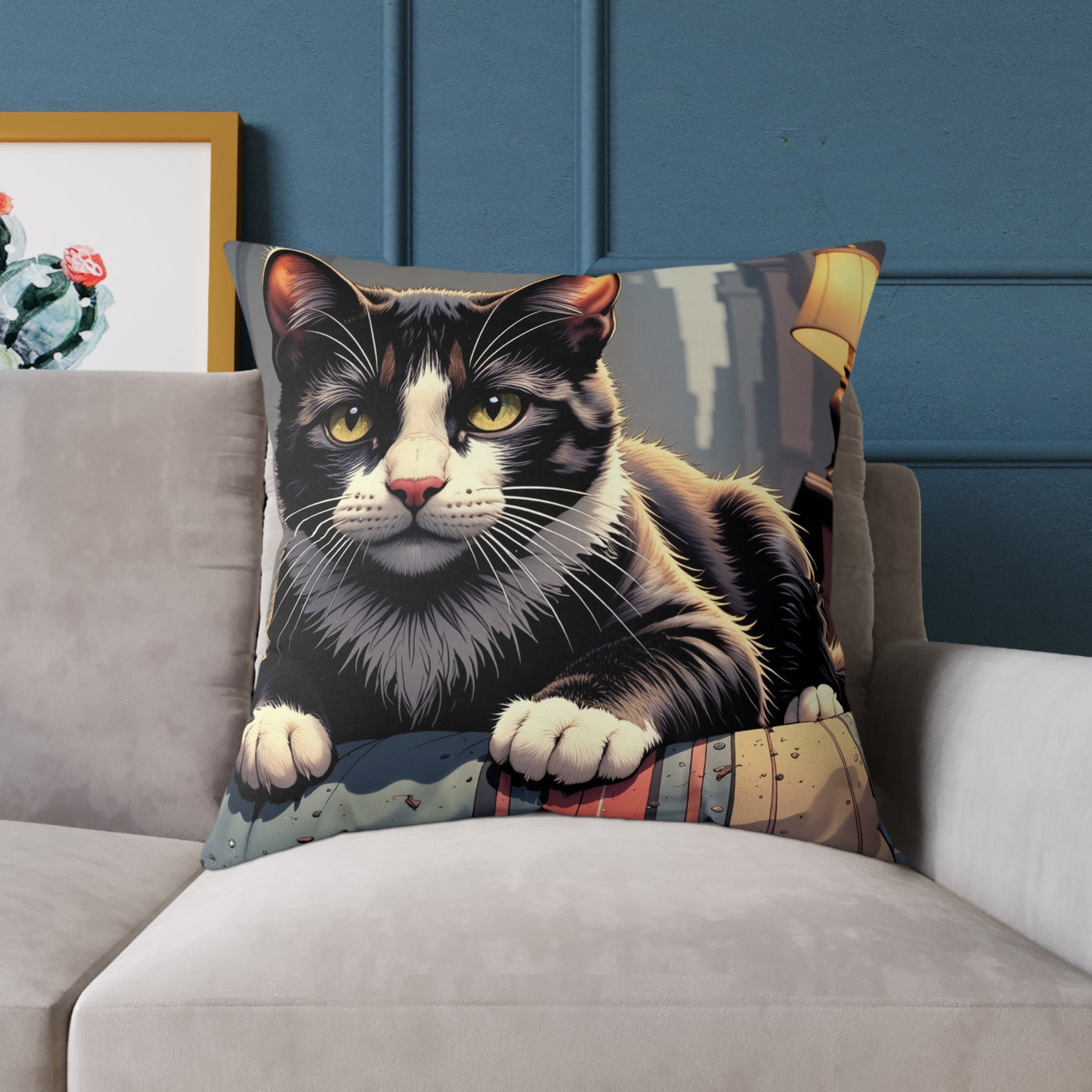 Cat Art style 1 Pillow, Pet Lover Gift, Home Decor, Animal Lover Cushion, Custom Pet Pillow