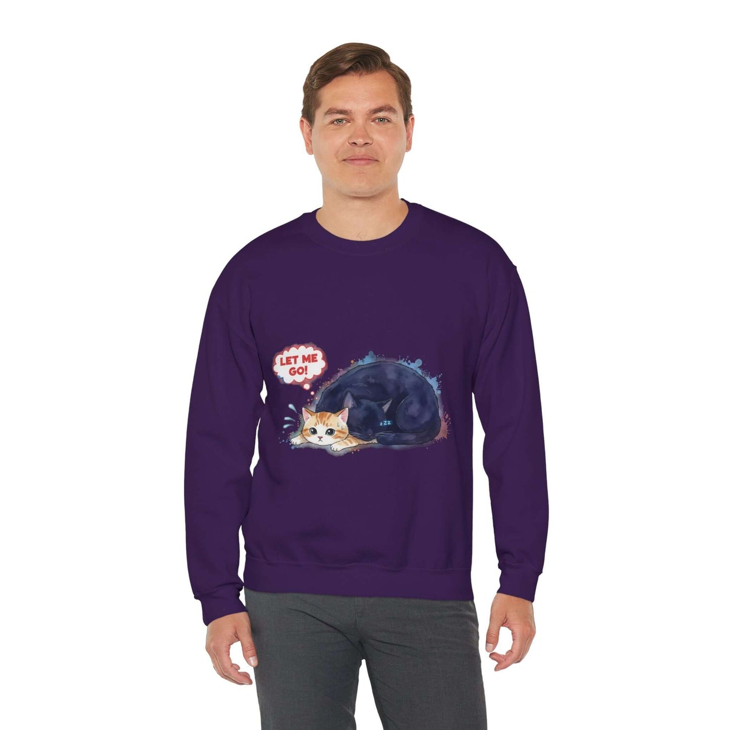 Watercolor Cat painting Unisex Crewneck Sweatshirt style 1