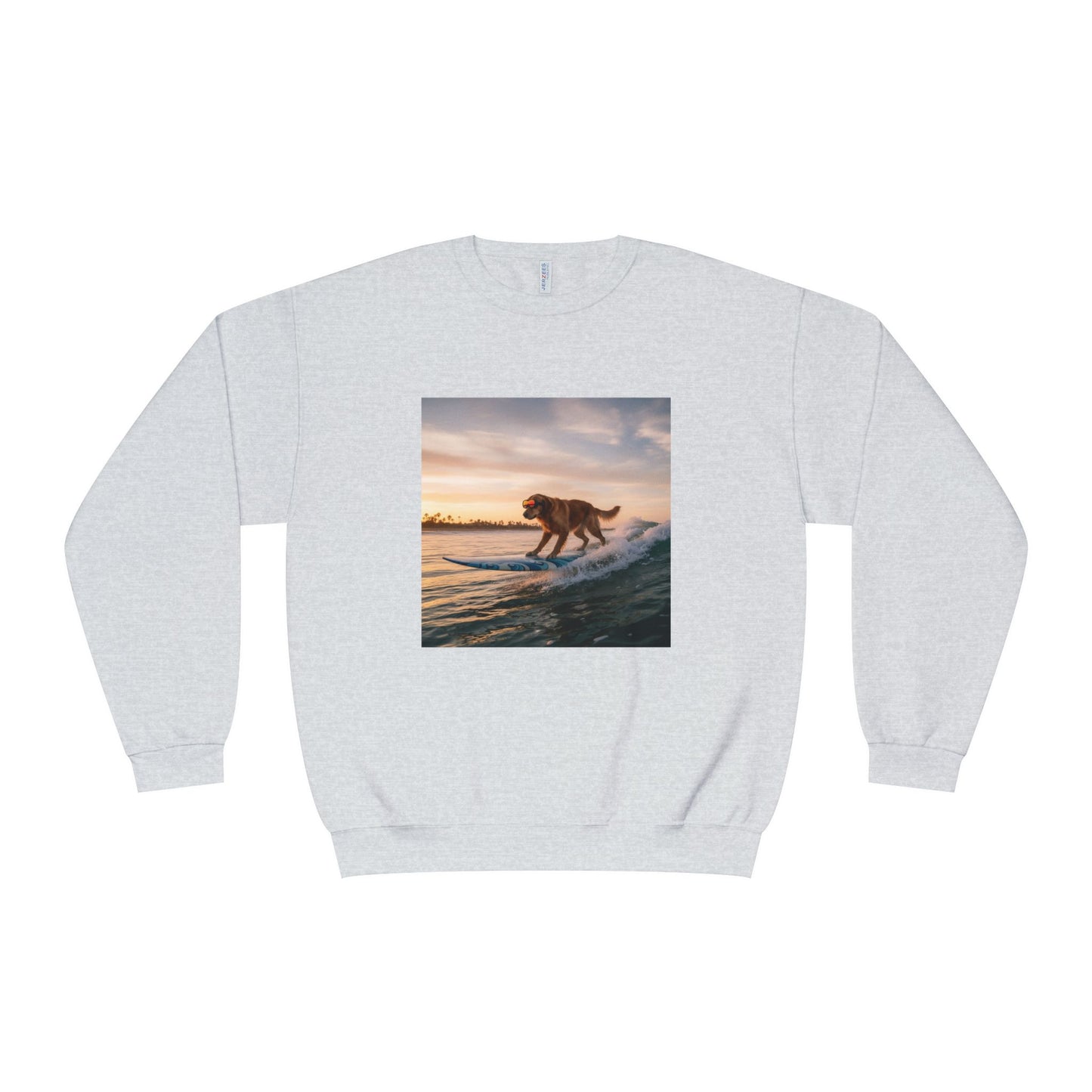 Surfing Dog Graphic Unisex NuBlend Crewneck Sweatshirt style 2