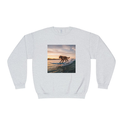 Surfing Dog Graphic Unisex NuBlend Crewneck Sweatshirt style 2