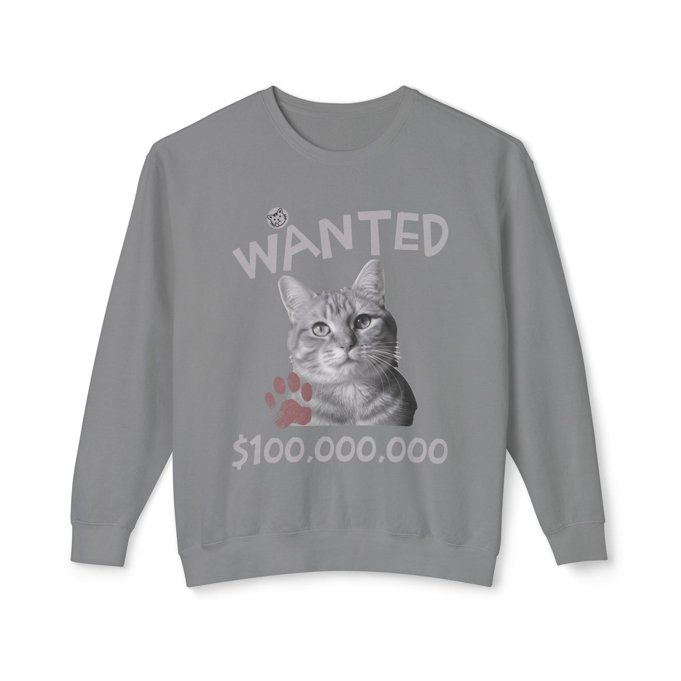 WANTED Cat Poster Design Unisex Crewneck Sweatshirt