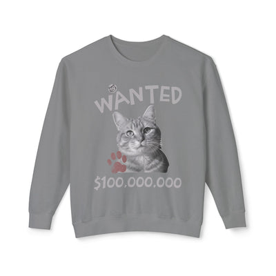 WANTED Cat Poster Design Unisex Crewneck Sweatshirt