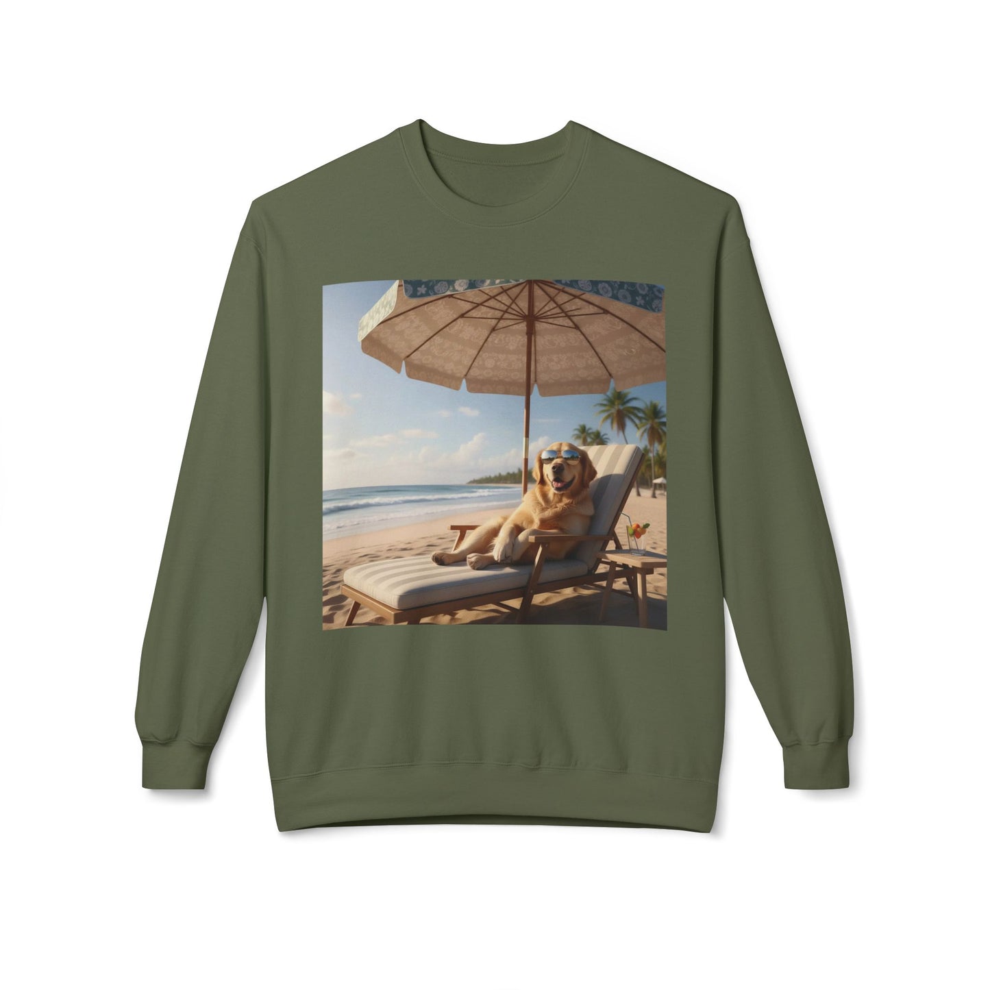 Beach Vibes Dog Graphic Unisex Crewneck Sweatshirt