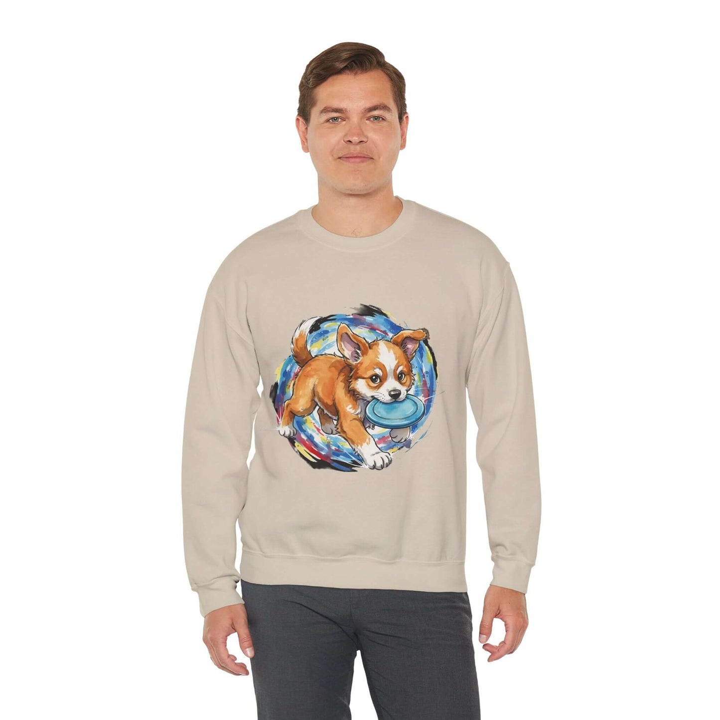 Watercolor Dog painting Unisex Crewneck Sweatshirt style 4