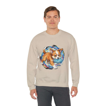 Watercolor Dog painting Unisex Crewneck Sweatshirt style 4