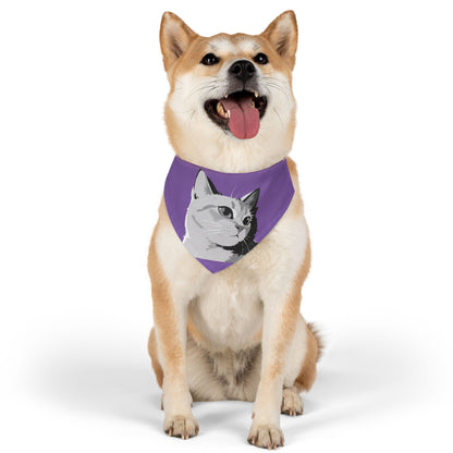 Cat head Bandana Collar Cats and Dogs Accessory Purple