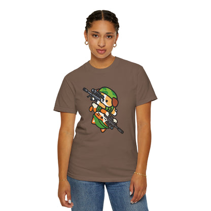 Cute Soldier Sniper Dog & Cat Unisex Graphic T-Shirt