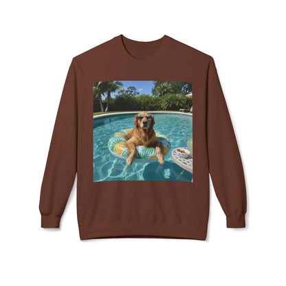 Swimming Pool Vibes Graphic Dog Unisex Crewneck Sweatshirt