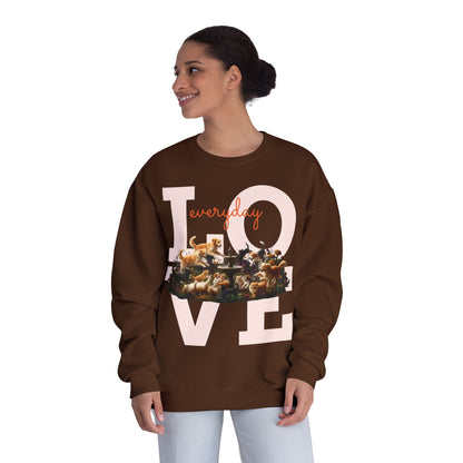 Love Everyday Cats & Dogs Unisex NuBlend Crewneck Sweatshirt