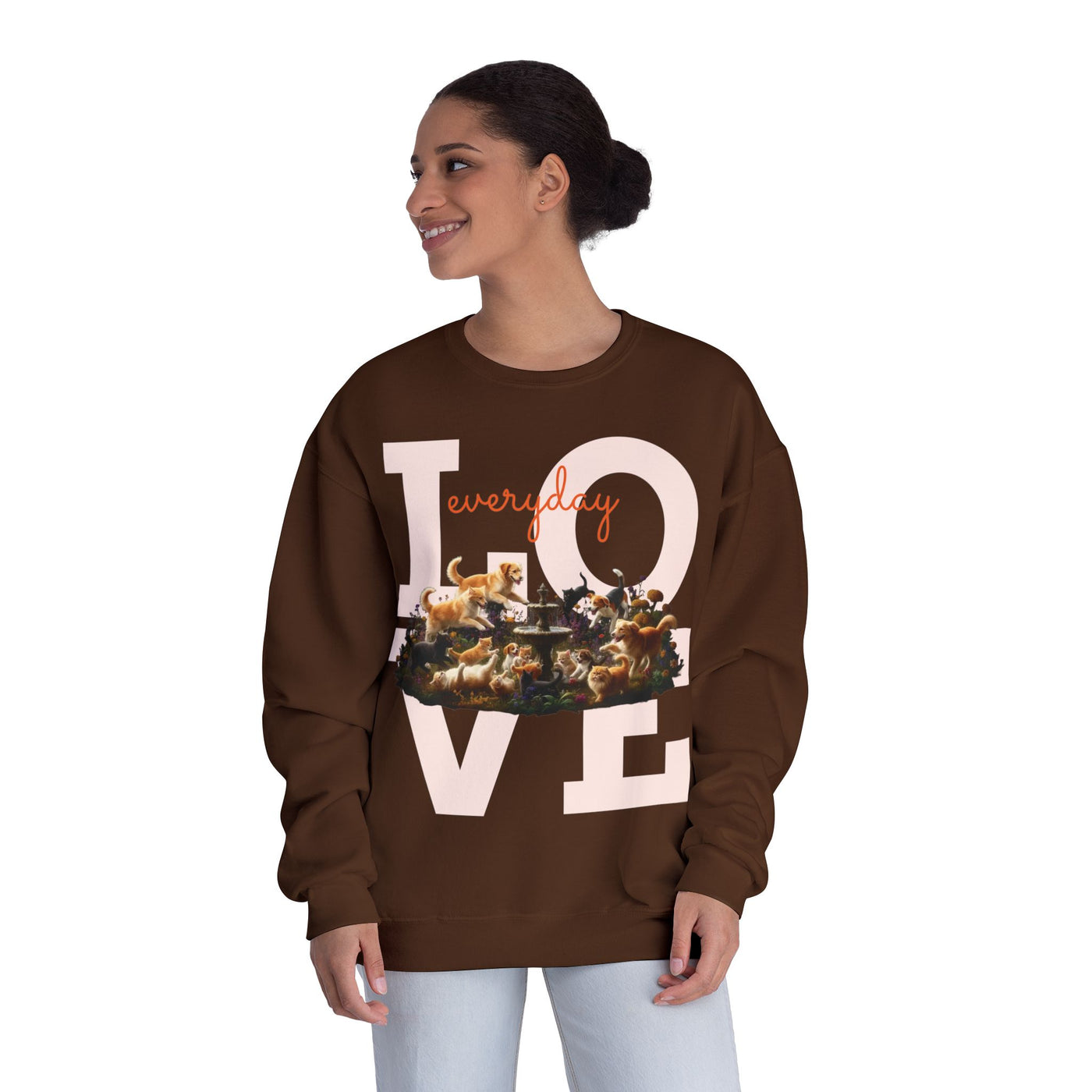 Love Everyday Cats & Dogs Unisex NuBlend® Crewneck Sweatshirt