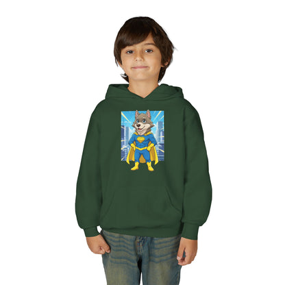 Dog cosplay Superman Funny Design Unisex Kids Hoodie style 1