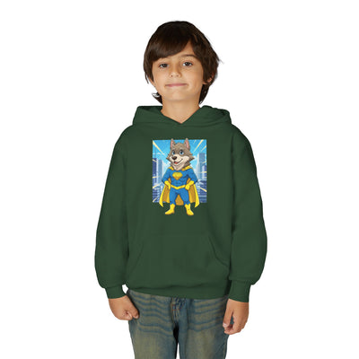 Dog cosplay Superman style 1 Unisex Kids Hoodie - Fun & Cozy Heavy Blend Sweatshirt with Cute Design