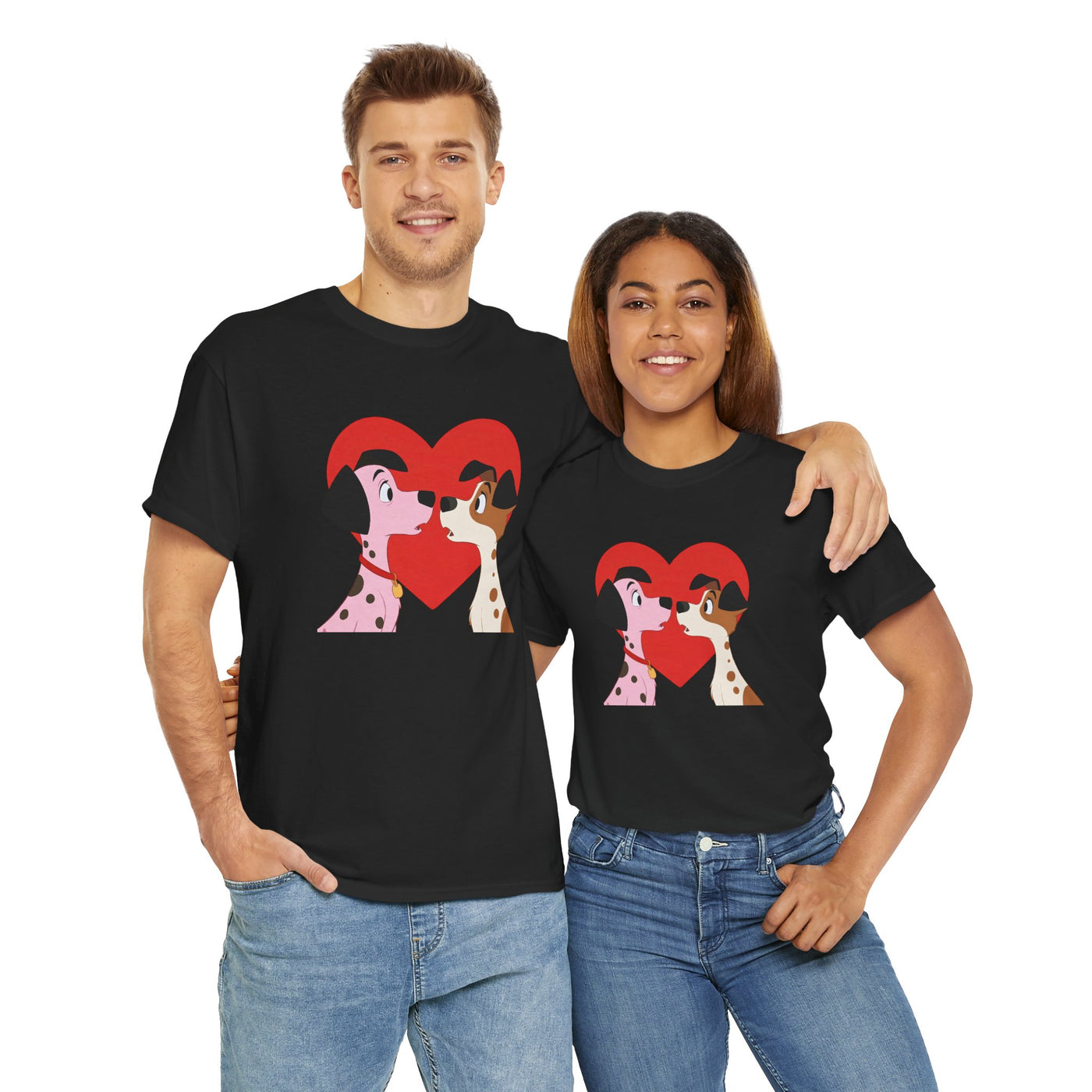Dogs in Love Unisex Tee - Cute Dog T-Shirt for Pet Lovers, Dog Owners, Sports Enthusiasts, Gifts for Animal Lovers, Casual Everyday Wear