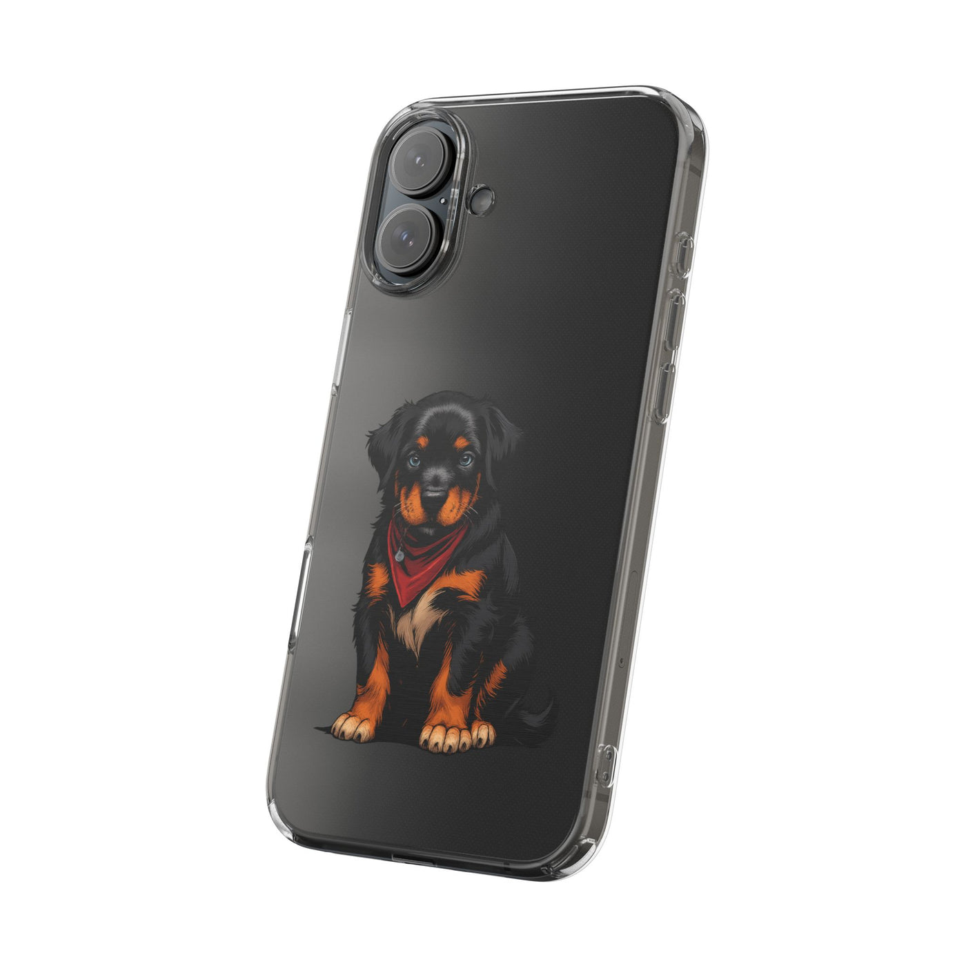 Rottweiler Dog Clear Phone Case, Impact-Resistant Phone Case, Dog Lover Gift, Pet Artwork, Cute Dog Accessory