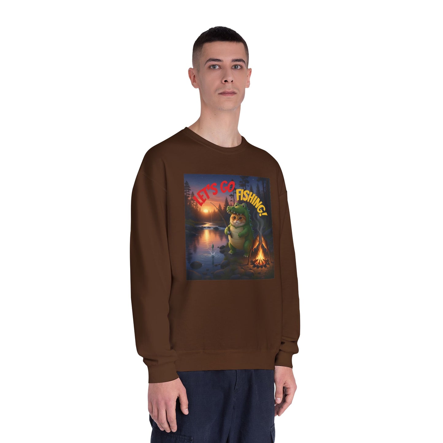 Crocodile Cat Fishing Unisex NuBlend Sweatshirt style 2