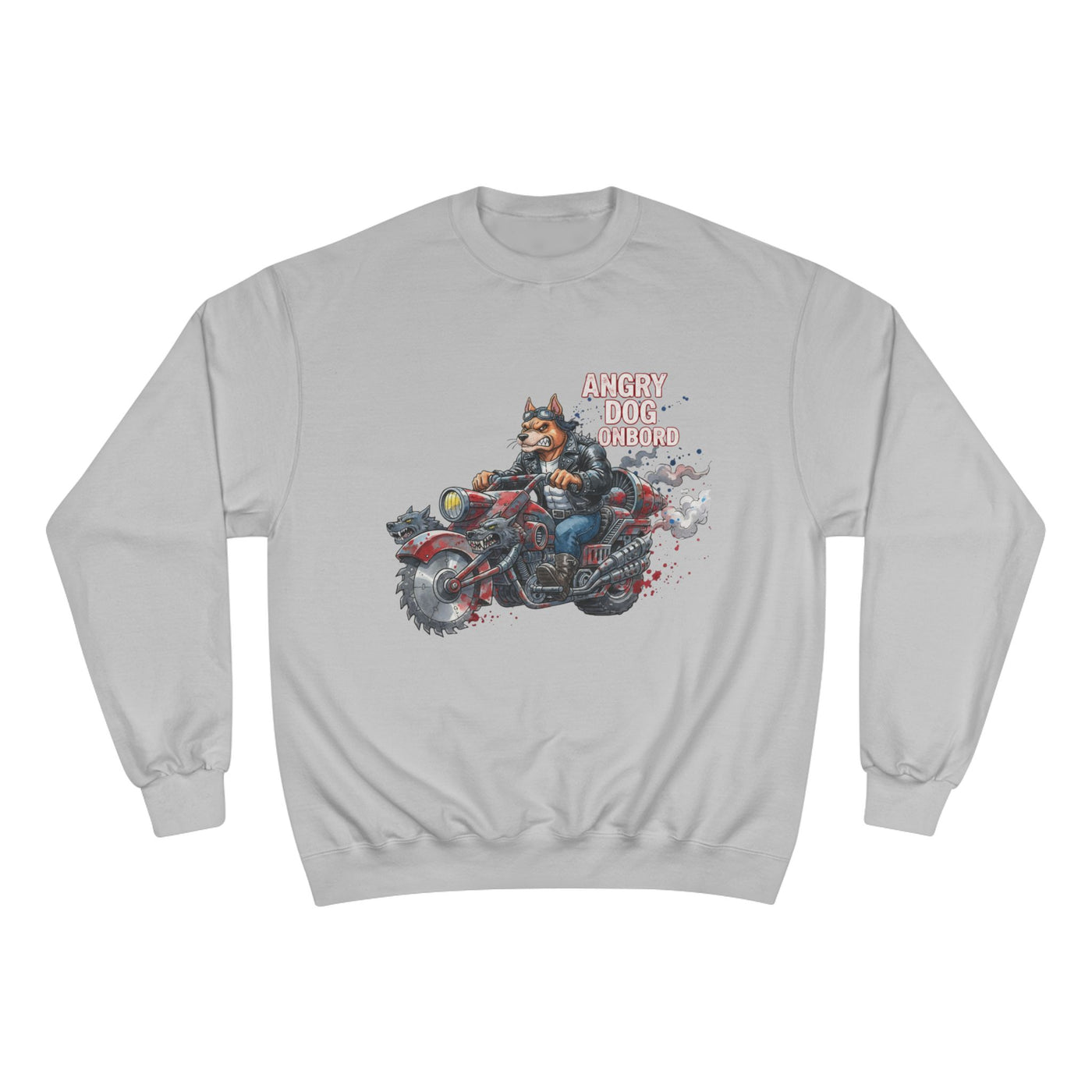 Angry Dog Onboard Graphic style 3 Champion Crewneck Sweatshirt for Gamers & Sci‑Fi Fans