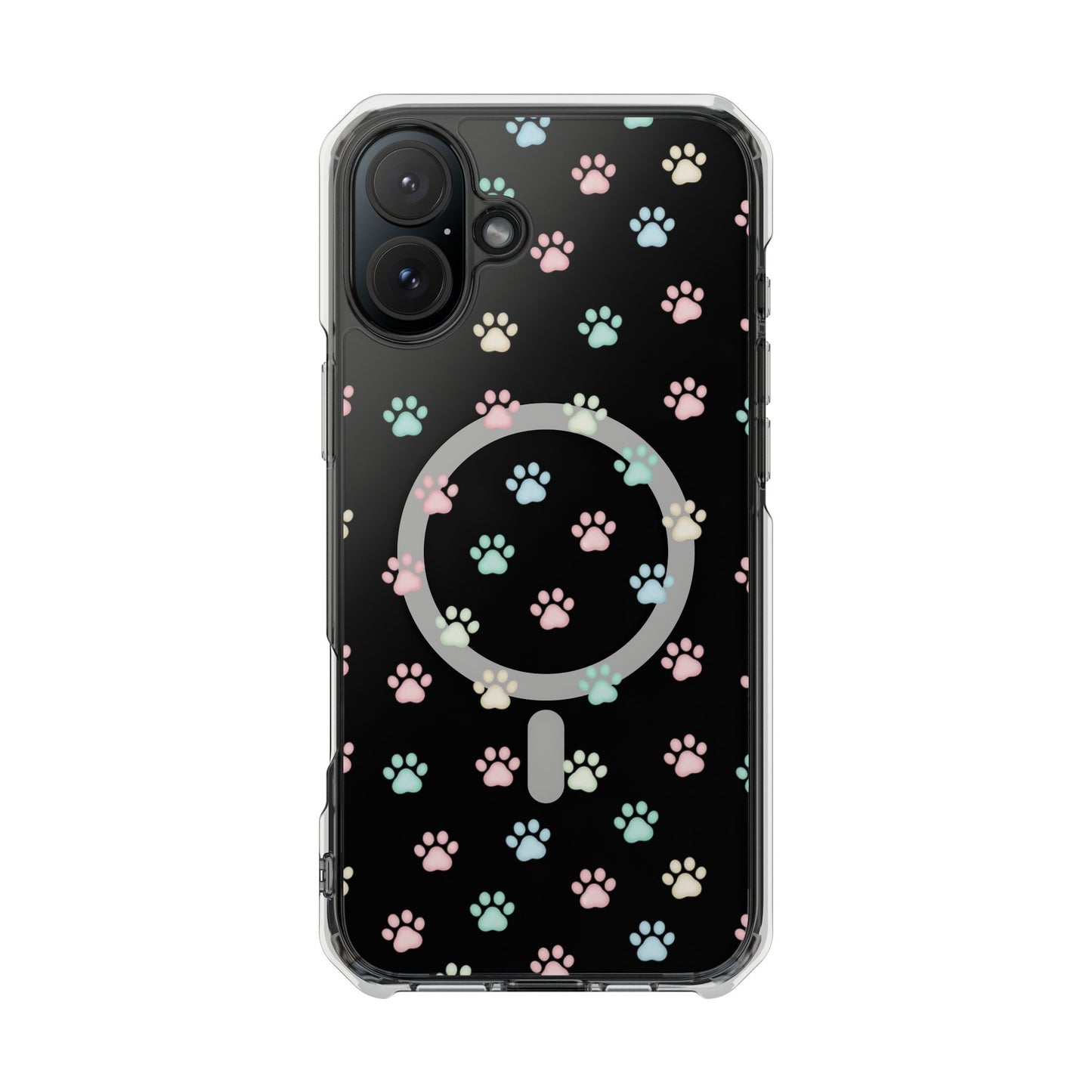 Cute Cat Paw iPhone 16 series Magnetic Clear Impact Case