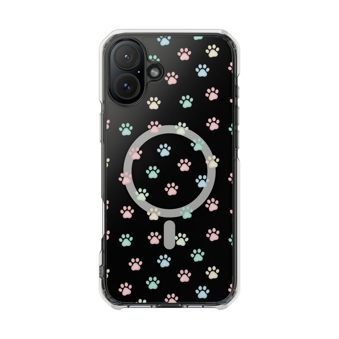Cute Cat Paw Print Magnetic Clear Case for Pet Lovers