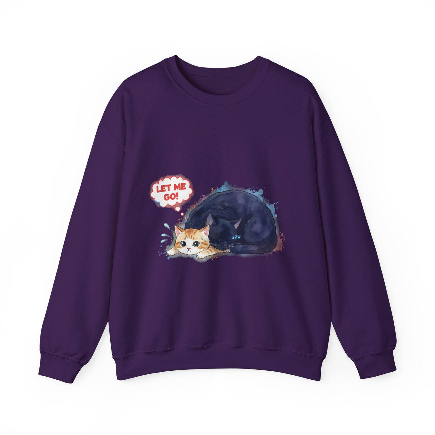 Watercolor painting style 1 Men & Women Cute Cat Pile Crewneck Sweatshirt