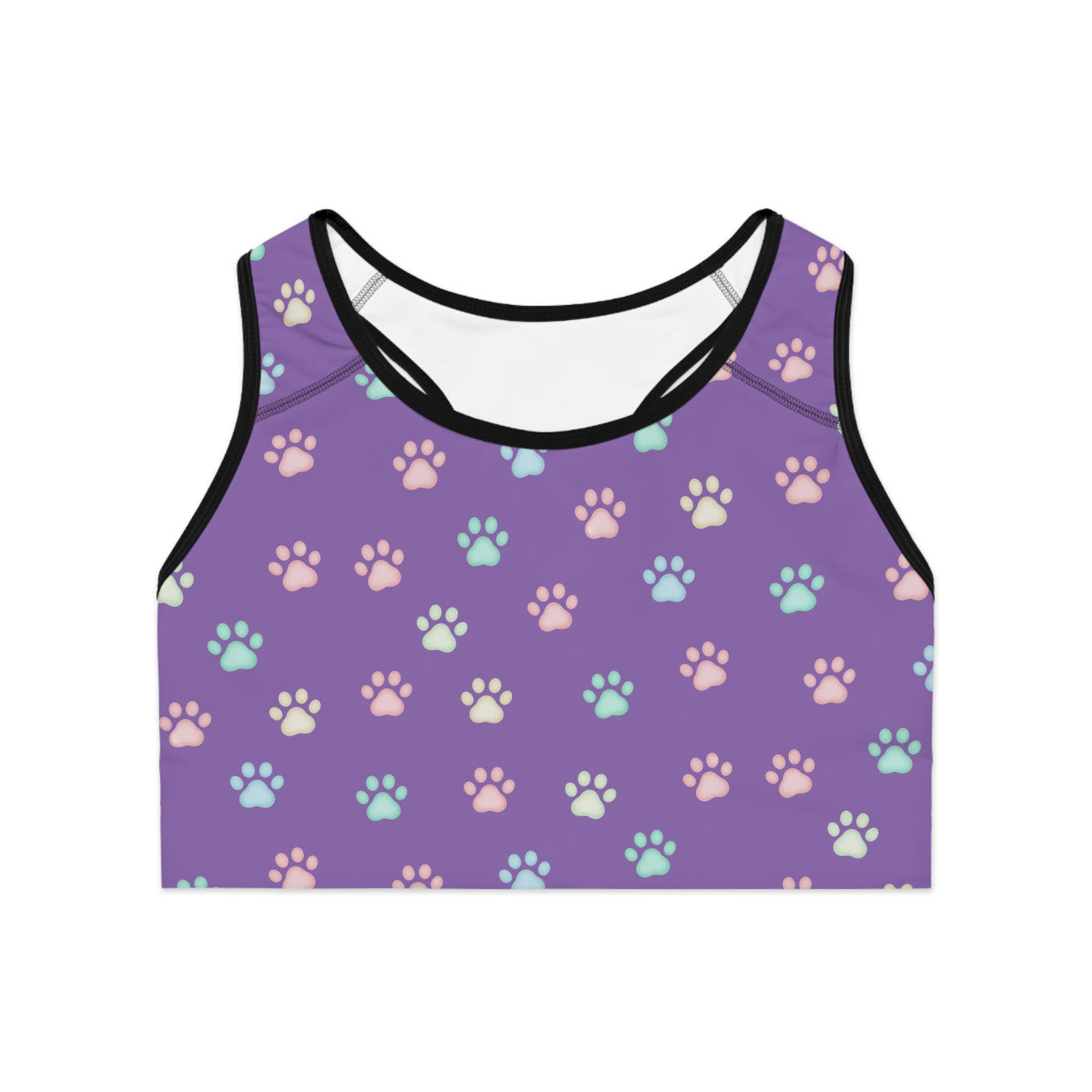 Cat Paw Print style 2 Sports Bra, Pet Lover Activewear, Workout Top, Gym Apparel, Animal Print Fashion, Gifts for Cat Owners, Fitness Gear