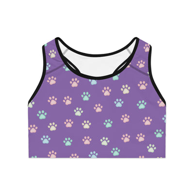 Cat Paw Print style 2 Sports Bra, Pet Lover Activewear, Workout Top, Gym Apparel, Animal Print Fashion, Gifts for Cat Owners, Fitness Gear