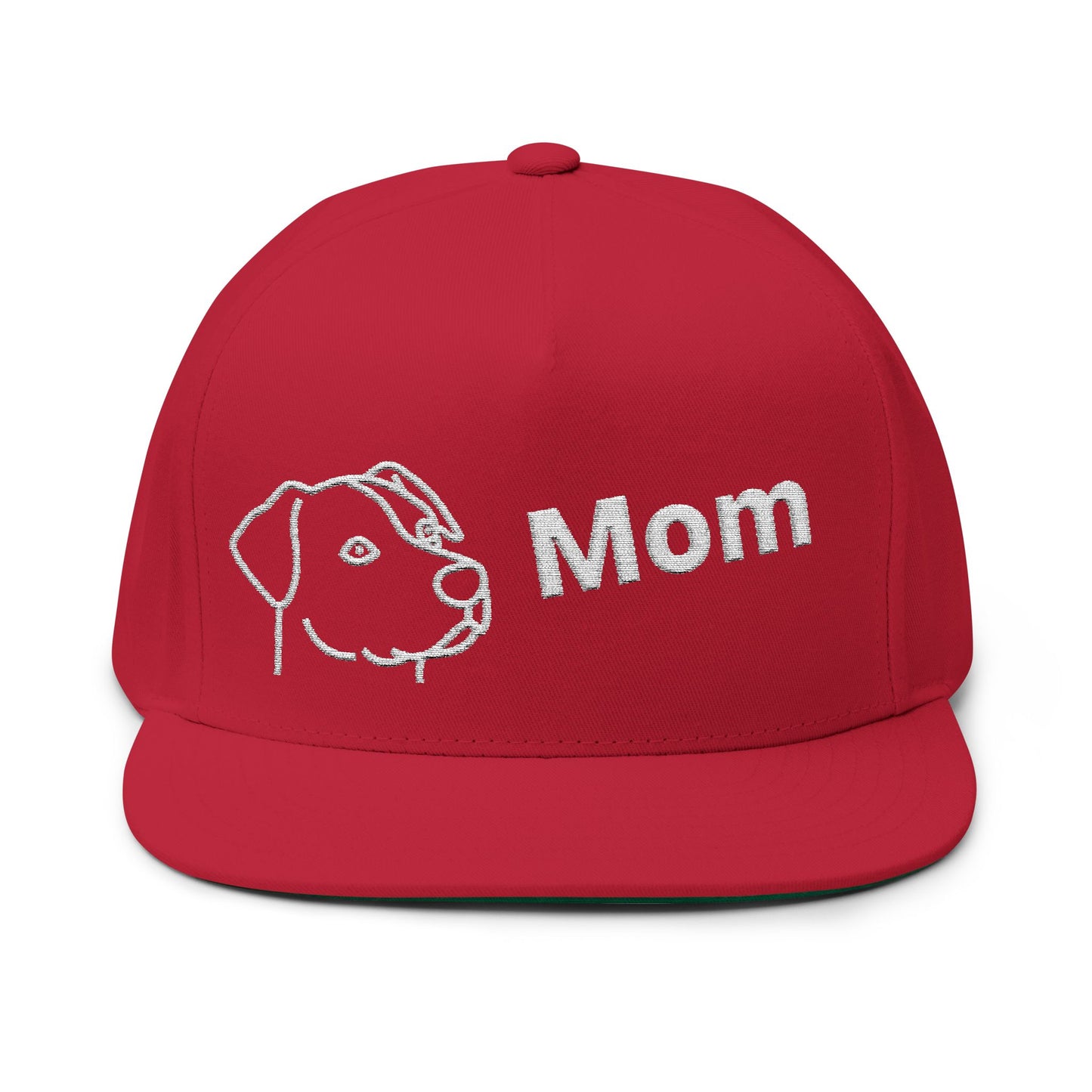 Stylish Embroidered Dog Mom Flat Bill Cap style 1